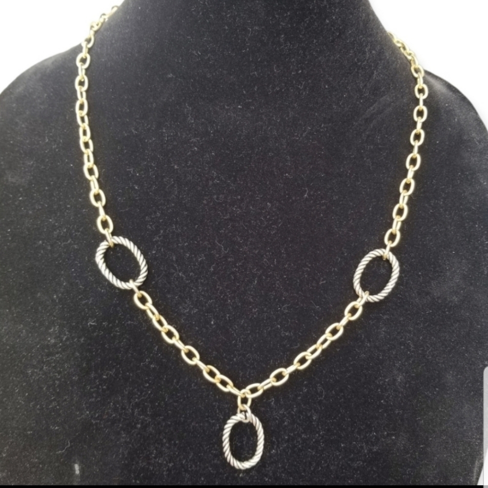 DESIGNER INSPIRED SILVERTONED & GOLDTONED FASHION NECKLACE